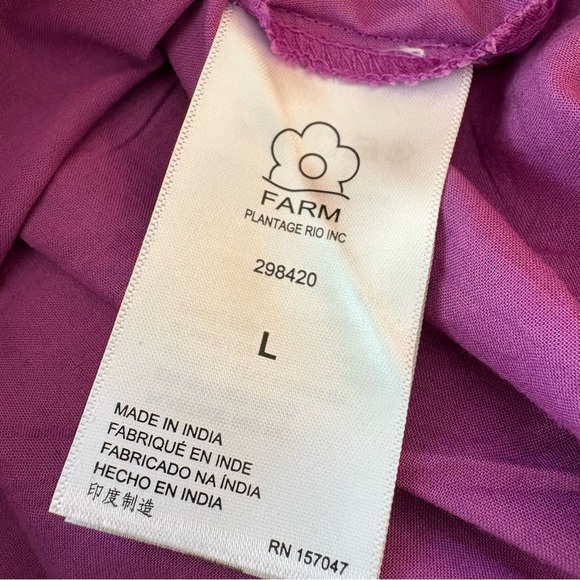 FARM RIO Colorful Scarf Print Swing Shirt Dress! NWOT! 3/4 Sleeve! COTTON. Large - Picture 8 of 14